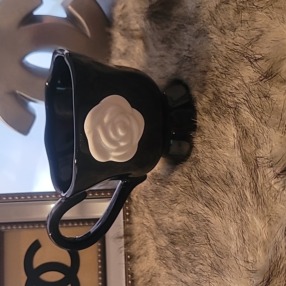 Camellia scarf, Flower Cup, and large makeup pouch